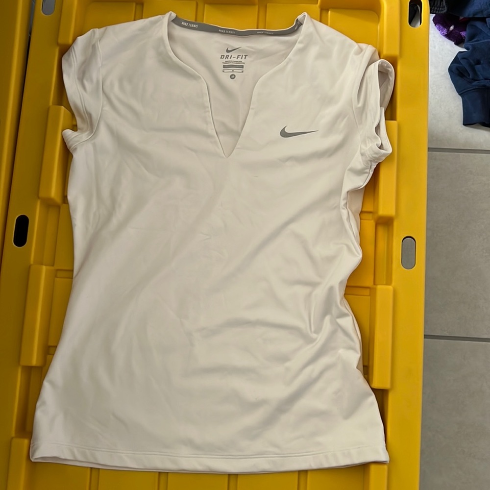 Nike dri-fit white v-neck